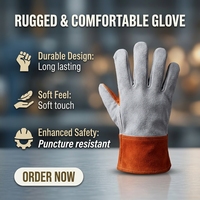 Gants de soudage en cuir épais à double couche de 16 pouces, antidérapants, résistants à la chaleur, pour la construction et l'industrie