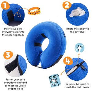 Ameliyattan sonra ayarlanabilir kadife Pet yumuşak kurtarma köpek koni yaka koruyucu şişme köpek koni için küçük orta büyük köpek kedi - Product Image 3