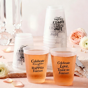 Gobelets personnalisés jetables en <span class=keywords><strong>plastique</strong></span> avec initiales, 12 oz, pour mariage, réception de mariage, baby shower, fête d'<span class=keywords><strong>anniversaire</strong></span> - Product Image 4