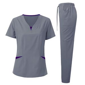 Uniformes naturels écologiques Ensemble de gommage pour jogging extensible pour femmes Service d'hôpital durable Maison de soins infirmiers Vêtements quotidiens - Product Image 1