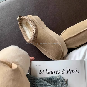 Pantoufles d'intérieur haut de gamme personnalisées en EVA avec semelles en caoutchouc, fourrure et <span class=keywords><strong>laine</strong></span>, style UGG, pour <span class=keywords><strong>femme</strong></span>, idéales pour l'hiver - Product Image 3