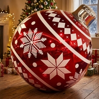 Boule de Noël gonflable en PVC métallisé brillant pour la décoration