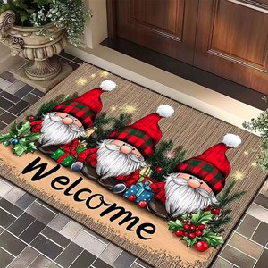 Tapis d'entrée carré en velours cristal pour Noël, style dessin animé, résistant à la saleté, facile d'entretien, pour Amazon (vente transfrontalière) - Product Image 2