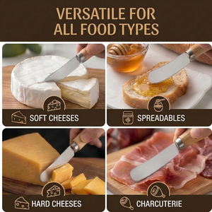 Juego <span class=keywords><strong>de</strong></span> Cuchillos para Untar y Rebanar Queso Crema, Ligeros, <span class=keywords><strong>de</strong></span> 6 Piezas, <span class=keywords><strong>de</strong></span> Acero Inoxidable con Mango <span class=keywords><strong>de</strong></span> Madera, Cuchillo para Mantequilla, Tabla <span class=keywords><strong>de</strong></span> Charcutería - Product Image 3