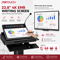 ITATOUCH Pupitre numérique intelligent à double écran de 23,8 pouces, écran multi-touch, résolution Full HD, montage au sol pour université