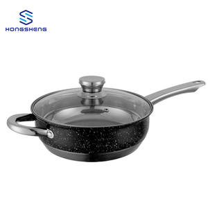 Venta caliente negro 12PCS Acero inoxidable Forma del vientre Juego de utensilios de cocina Juego de cazuela con sartén - Product Image 3