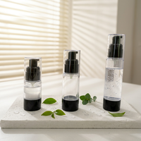 Flacon cosmétique vide rechargeable sans air noir avec pompe à lotion, 50 ml, 30 ml, 20 ml, flacon en plastique personnalisé pour crème pour le visage, crème pour les yeux