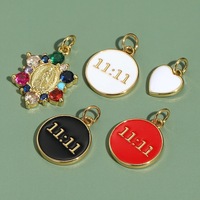 Pendentif Breloque Numéro 11:11 en Cuivre Plaqué Or 18 carats avec Émail Coloré, Accessoire de Bijoux DIY pour Collier et Boucles d'Oreilles, Vente en Gros