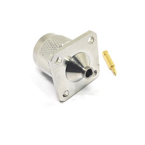 공장 공급 RFvoton N 수 플러그 패널 플랜지 4 홀 25.4mm * 25.4mm 납땜 Rg141 Rg402 Rf 동축 커넥터 재고 ROHS - Product Image 1