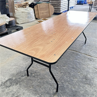 Offre spéciale Bon marché Table à manger rectangulaire pliante en bois Table de cantine de restaurant d'hôpital en plein air