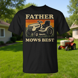 Father Mows Best T-shirt rétro unisexe taille adulte moyenne - Product Image 3