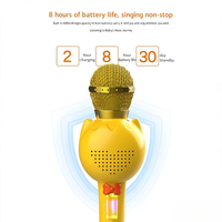 Microphone Karaoké Sans Fil pour Enfants avec Effets de Réverbération Intégrés, Entrée Audio Carte BT TF, Subwoofer