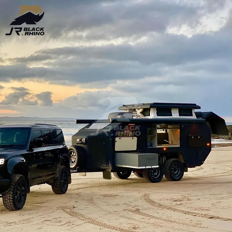 OTR Custom size travel camper off road camping caravan trailer hybrid offroad caravan 4x4 offroad trailer with accessories