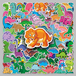 100 pièces usine directe pas cher décoratif amusant petit dinosaure autocollant moto guitare bouteille d'eau bureau garde-robe autocollant - Product Image 1