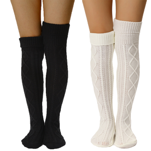 <span class=keywords><strong>Femmes</strong></span> hiver chaud long câble tricot genou cuisse chaussettes épaisses botte <span class=keywords><strong>bas</strong></span> thermique Leggings corps manchette <span class=keywords><strong>bas</strong></span> Logo utilisation quotidienne - Product Image 2