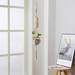 Décoration d'intérieur, porte-<span class=keywords><strong>pot</strong></span> <span class=keywords><strong>de</strong></span> fleurs en corde <span class=keywords><strong>de</strong></span> coton fait à la main, macramé, suspension <span class=keywords><strong>de</strong></span> plante suspendue, bricolage, porte-plante en macramé - Product Image 2