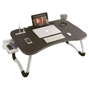 laptop stand dengan laci Suppliers-Meja Lipat Laptop Populer Berdiri dengan Laci dengan USB