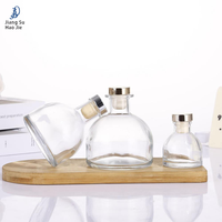 Diffuseur d'arômes en demi-cercle, diffuseur à mèche sans flamme, flacon transparent pour huiles essentielles, flacon en verre vide