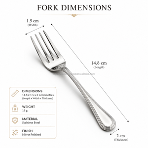 Ensemble de 12 fourchettes en acier inoxydable durable, robustes, finition miroir, pour desserts, usage hôtelier et restaurant - Product Image 2