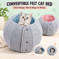 Wandelbares Filz-Katzenbett mit Plüschfutter, multifunktionale Katzenhöhle und Muschelbett, Indoor-Tiernest für den Großhandel