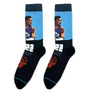 Chaussettes de basket-ball montantes <span class=keywords><strong>Donovan</strong></span> <span class=keywords><strong>Mitchell</strong></span> Utah Jazz : chaussettes de sport à motif de joueur pour hommes, idéales pour les matchs et les vêtements de fans - Product Image 1