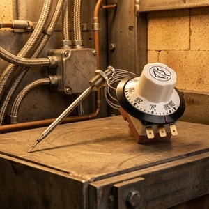 Termostato de Control Industrial 250VAC 20A 60-400 ° Dispositivo de Seguridad para Horno C DPST - Product Image 1