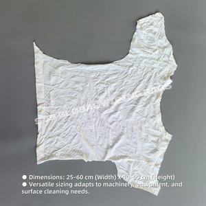 Chiffons en coton blanc à haute absorption, coupés en morceaux, pour le nettoyage industriel - Product Image 3