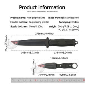 มีดยุทธวิธีคุณภาพสูงปรับแต่งได้ ใบมีดเหล็กกล้าไร้สนิม ด้ามจับแบบ K สำหรับมีดต่อสู้  OEM DIY ด้ามมีด - Product Image 6