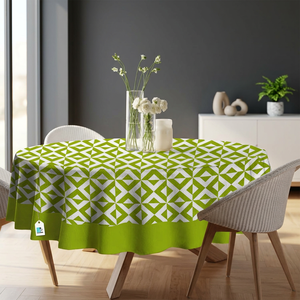 Elegant 60 Inch Cotton <b>Tablecloth</b> Colorful Floral Print Waterproof Oil Resistant Woven Table Cover for Home Dining and Party - Product Image 3