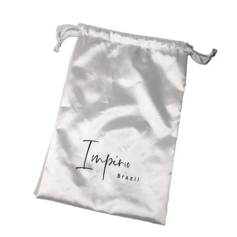 란제리를위한 포장 먼지 새틴 가방 젖은 18*24 cm 아름다움 새틴 섬유 가방 로고가없는 무광택 흰색 파우치 새틴 가방 인쇄