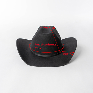 Nouveau Chapeau Fedora Unisexe en Laine Style <span class=keywords><strong>Cowboy</strong></span> Décontracté avec Cordon de Serrage, Large Bord et Bord Relevé, Idéal pour Fêtes, Activités de Plein Air, Chaleur et Protection Solaire - Product Image 4