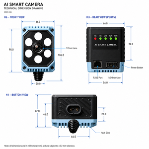 Caméra industrielle intelligente IA 1,3 MP avec système IP67 et interface IO pour la détection DC-020 - Product Image 6