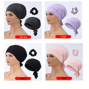 Satin Women's Islamic Hijab Under Scarf <b>Hat</b> Undercap with Elastic Closure <b>Floppy</b> Brim Silk Screen Printed Promotion Gift - Product Image 1