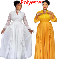 Robe de soirée élégante pour femmes africaines grandes tailles, robe maxi en dentelle patchwork, col en V, strass, robe de fête de luxe, tenue islamique, mariage