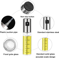 Ensemble de flacons pulvérisateurs d'huile d'olive réutilisables écologiques en verre de 100 ml pour la cuisson (salades, grillades, friteuse à air) avec logos personnalisés