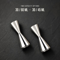 Jigger à cocktail 30/45 ml 30/60 ml en acier inoxydable 304, jigger double face, jigger pour barman, tasse à mesurer