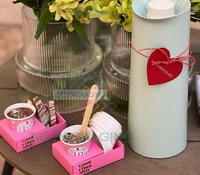 Tasse à café avec porte-dessert ensemble boulangerie gâteau emballage papier Bagel boîte avec porte-gobelet à café