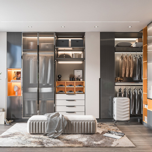Factory Direct Modern Fancy <strong>Customization</strong> Material and Color Bedroom Furniture Modular Wooden Walk-In <strong>Closet</strong> for Home and Hotel - Product Image 2