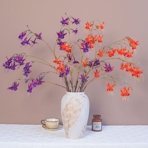 Flores Artificiales Greenway, Ramas Individuales de Seda en Color Naranja y Morado, Decoración para el Hogar, Bodas y Tiendas - Product Image 1