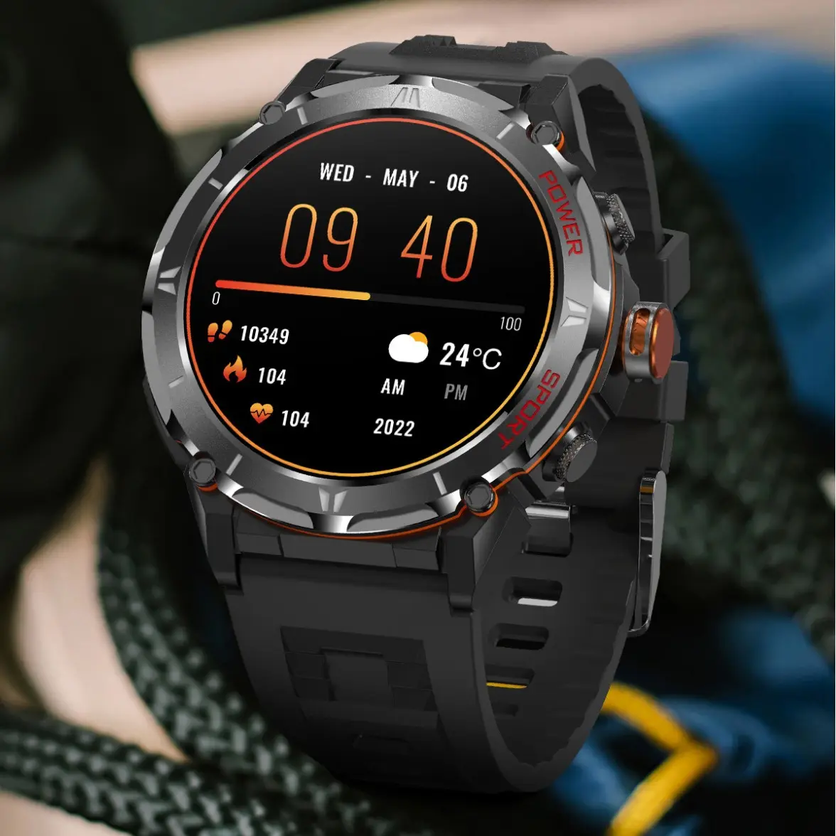 GPS smart Watch 1.43 polegada AMOLED BT Chamada Bússola Altímetro Barômetro ao ar livre Homens Smartwatch IP68 À Prova D' Água Y18 Smart Watch