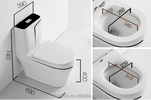 Inodoro <span class=keywords><strong>de</strong></span> Cerámica Moderno con Líneas Doradas, Lavabo Integrado, Juego <span class=keywords><strong>de</strong></span> Sanitarios <span class=keywords><strong>de</strong></span> Cerámica para <span class=keywords><strong>Baño</strong></span> - Product Image 3