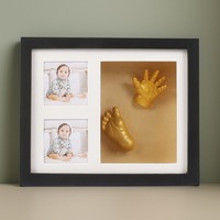 Bingkai foto dinding lipat anak baru lahir Stereo 3D Model kayu bantalan Inkpad kaki tangan bulan penuh
