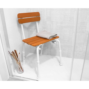 Silla de Ducha (136 kg), Sillas de Baño para Personas Mayores, Asiento con Efecto Madera KMINA K30025 - Product Image 1
