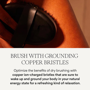 Brosse corporelle ionique en cuivre pour le brossage à sec, avec poils en bronze, entièrement naturelle, exfoliante pour la cellulite et l'amélioration de la circulation sanguine - Product Image 2
