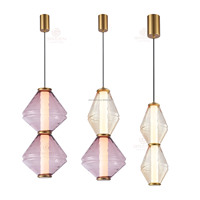 Lustres et lampes suspendues modernes Minimalistes en métal et en verre Lampe LED Température de couleur chaude pour la maison Bureau Salon Chambre à coucher