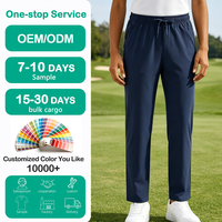 Pantalon de golf décontracté pour homme, taille élastique avec cordon de serrage, coupe droite à la cheville, léger, respirant, séchage rapide, extensible