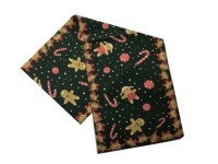 Chemin de table en tissu polyester double couche Décoration de fête ou de banquet Chemin de table de Noël rectangulaire personnalisé pour Noël
