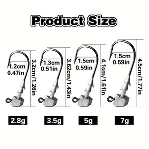 Gran oferta, 2,8G, 3,5g, 5G, 7g, cabeza de plantilla de pesca, señuelo de lubina rayada, anzuelo de punto Ultra, cabeza de plantilla de plomo, anzuelos de pesca, anzuelo de gusano - Product Image 5