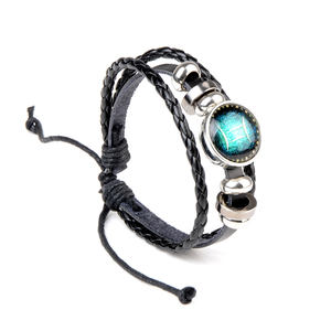 Pulsera de Cuero Punk Rock con Cuentas y Dijes Hechos a Mano de Alta Calidad al por Mayor para Mujeres y Hombres - Product Image 4