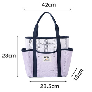 Sac de plage et de bain de grande capacité en maille, idéal pour les croisières, les balsades en <span class=keywords><strong>bateau</strong></span> et la gym, avec bandoulière réglable et poignée de transport portable - Product Image 5